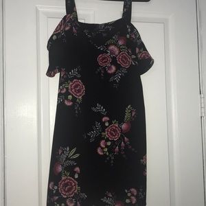 Forever 21 black off the shoulder floral dress